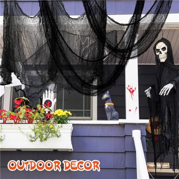 6 Pack Black Halloween Creepy Cloth (30 x 72 Inch), Halloween Gauze Creepy Gauze - Picture 4 of 8